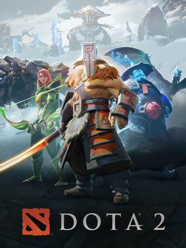 Cover media of Dota 2 video game.