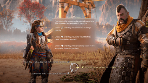 Dialogue screenshot of Horizon Forbidden West video game interface.