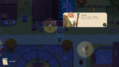 Dialogue screenshot of Moonlighter video game interface.